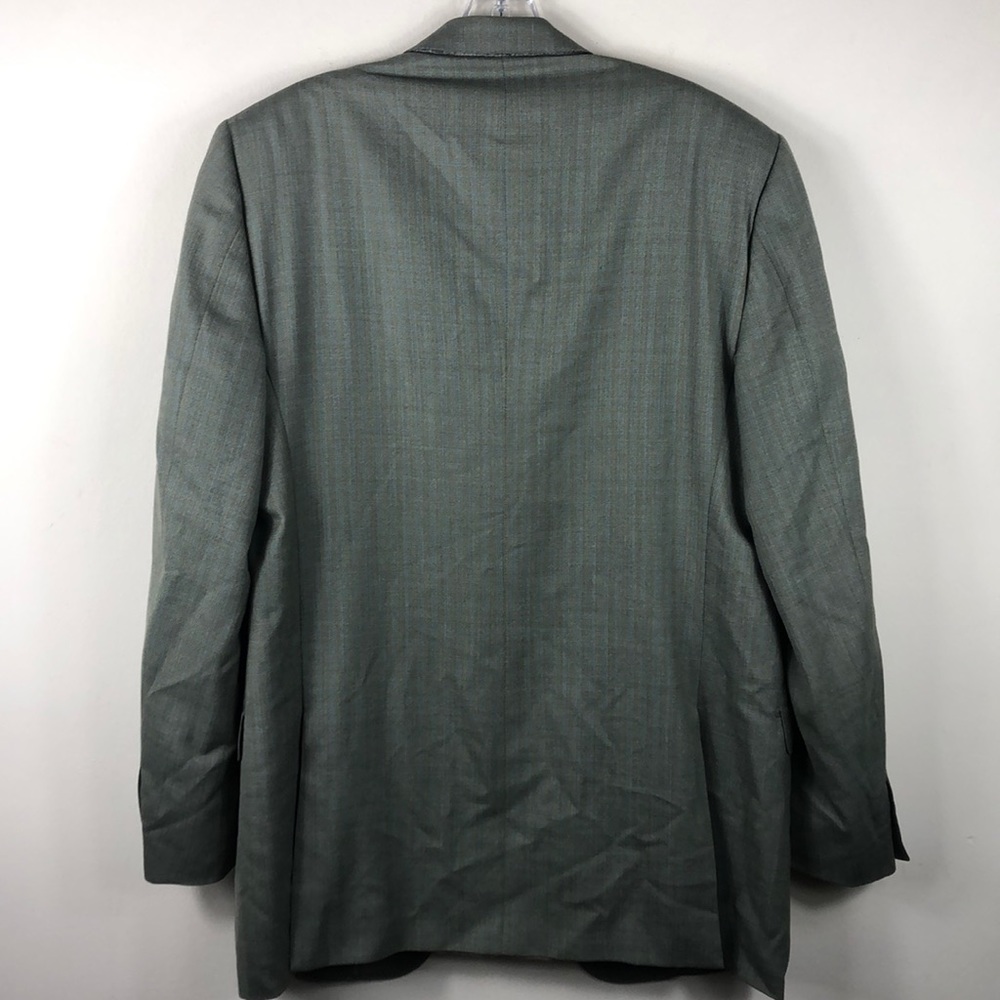 Ermenegildo Zegna Green Blue Plaid Wool Blazer 44L - Picture 8 of 9
